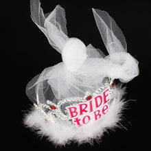 Load image into Gallery viewer, Bachelor Party Crown Bride Net Yarn Crown Prom Bride To Being Bridal Party Crown