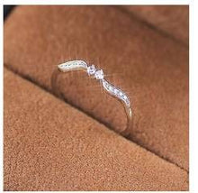 Load image into Gallery viewer, Exquisite Women Silver Willow Leaf Binary Star Diamonds Ring Wedding Engegament Party Rings