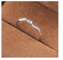 Load image into Gallery viewer, Exquisite Women Silver Willow Leaf Binary Star Diamonds Ring Wedding Engegament Party Rings