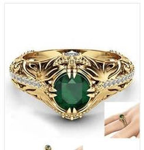 Load image into Gallery viewer, Rare grandmother green 14k rose gold diamond engagement ring size6 10